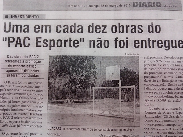 Governo Federal transforma Barras em cemitério de obras inacabadas  - Imagem 1