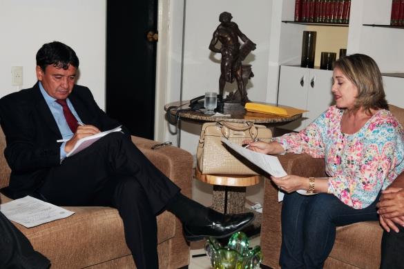 A prefeita de Cajueiro da Praia, Vânia Ribeiro esteve em audiência com o governador Wellington Dias - Imagem 1