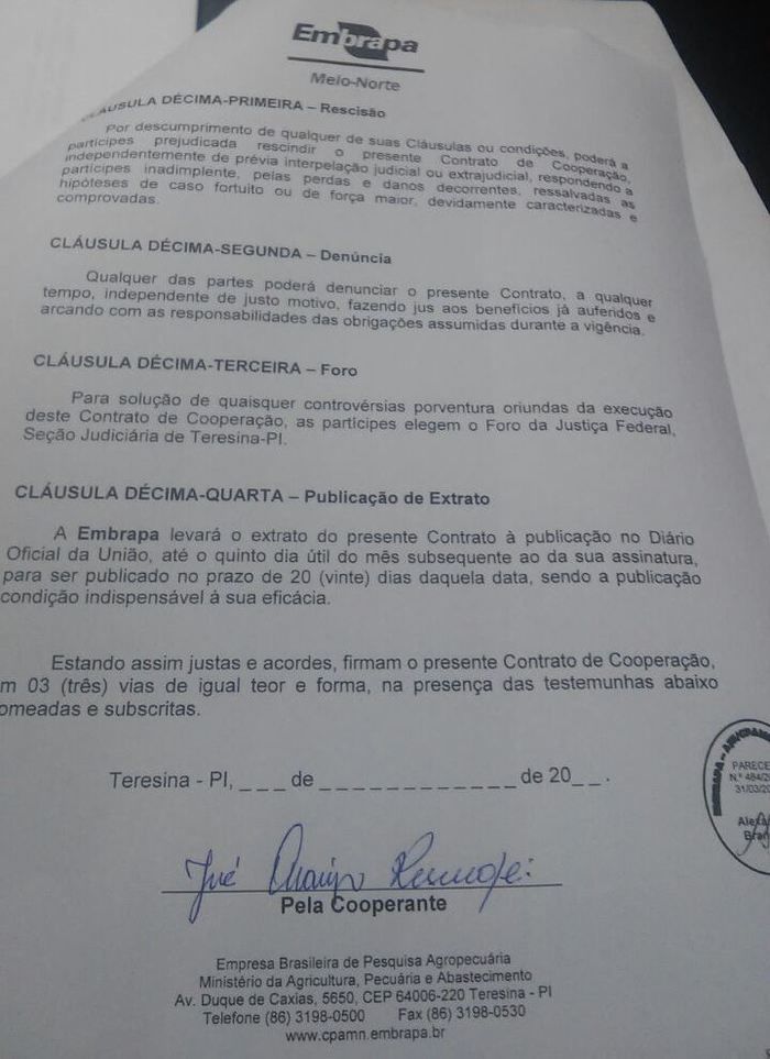 Prefeito Zé Resende assina contrato com a Embrapa, para instalação de Microdestilaria em Boa Hora - Imagem 2