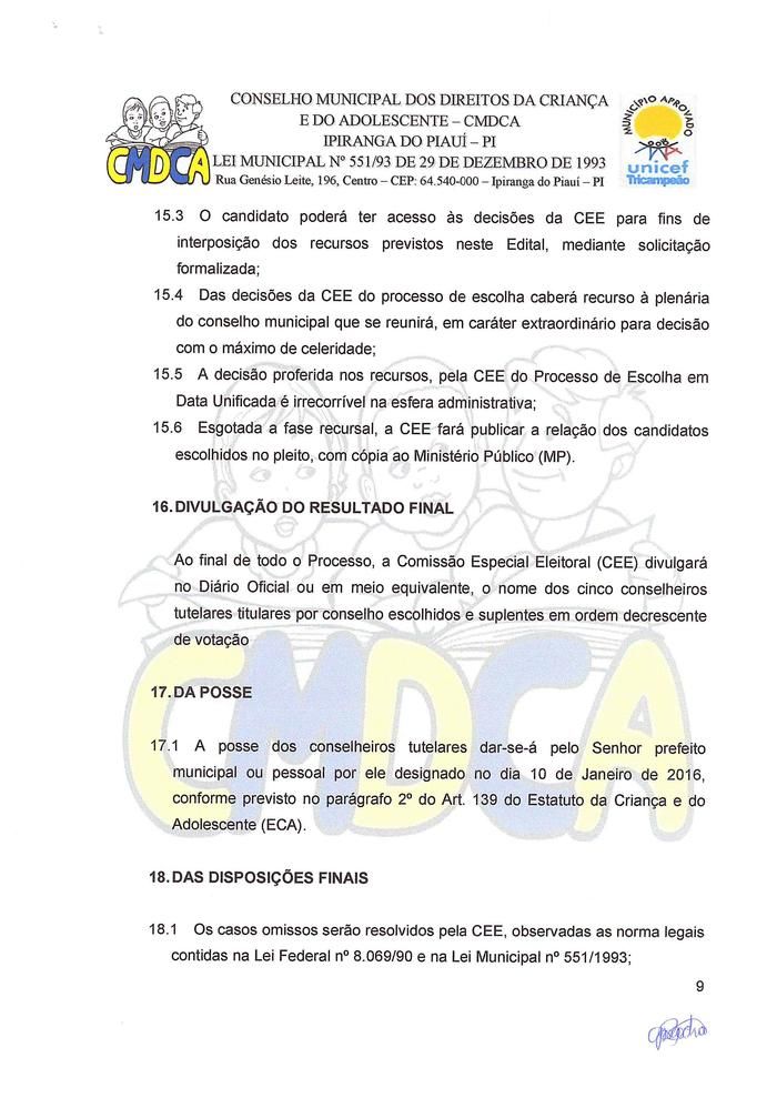 CMDCA Divulga Edital Para Eleição do Conselho Tutelar - Imagem 9