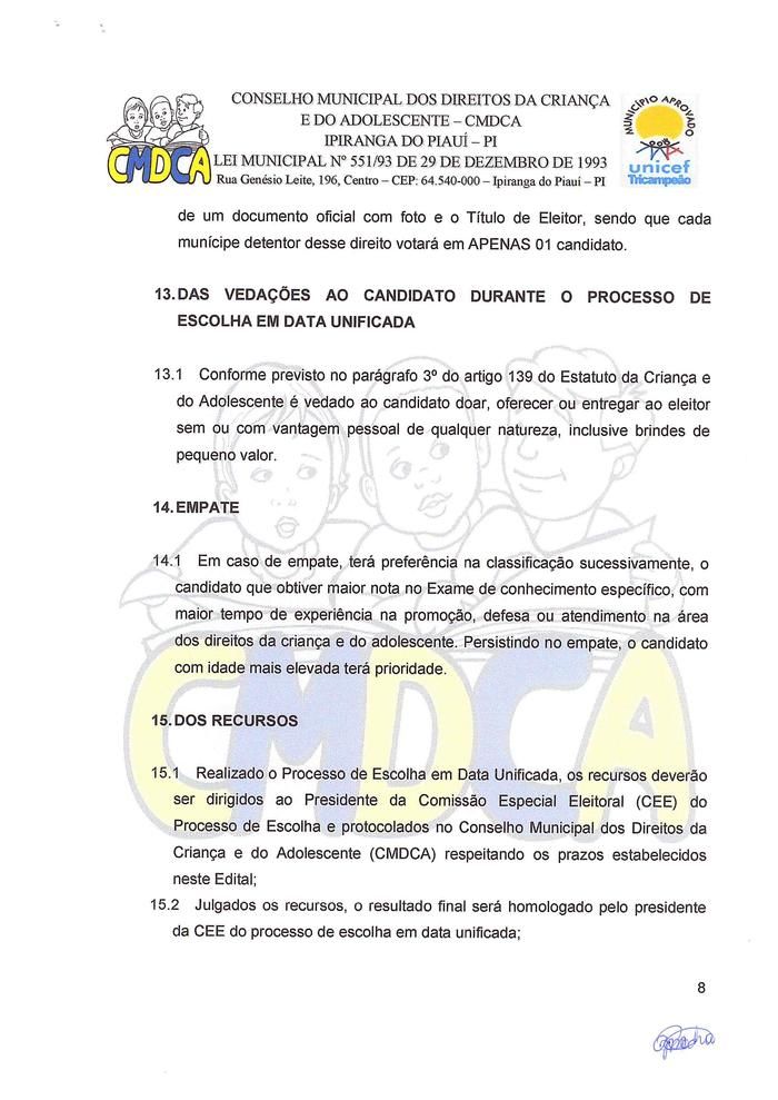 CMDCA Divulga Edital Para Eleição do Conselho Tutelar - Imagem 8