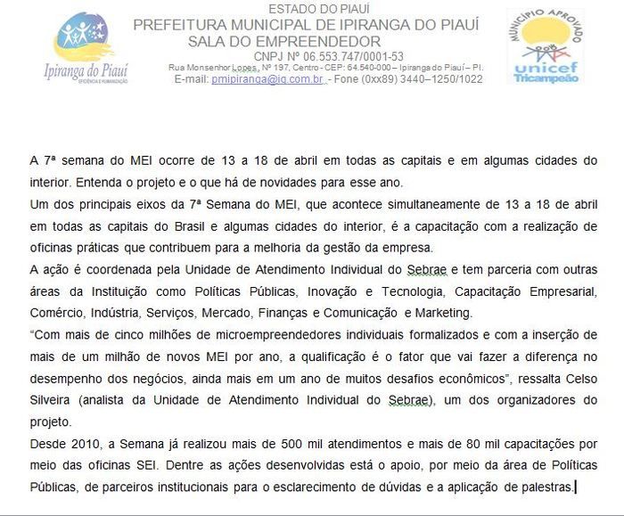 Prefeitura Divulga Programação da Semana do Microempreendedor Individual - Imagem 2