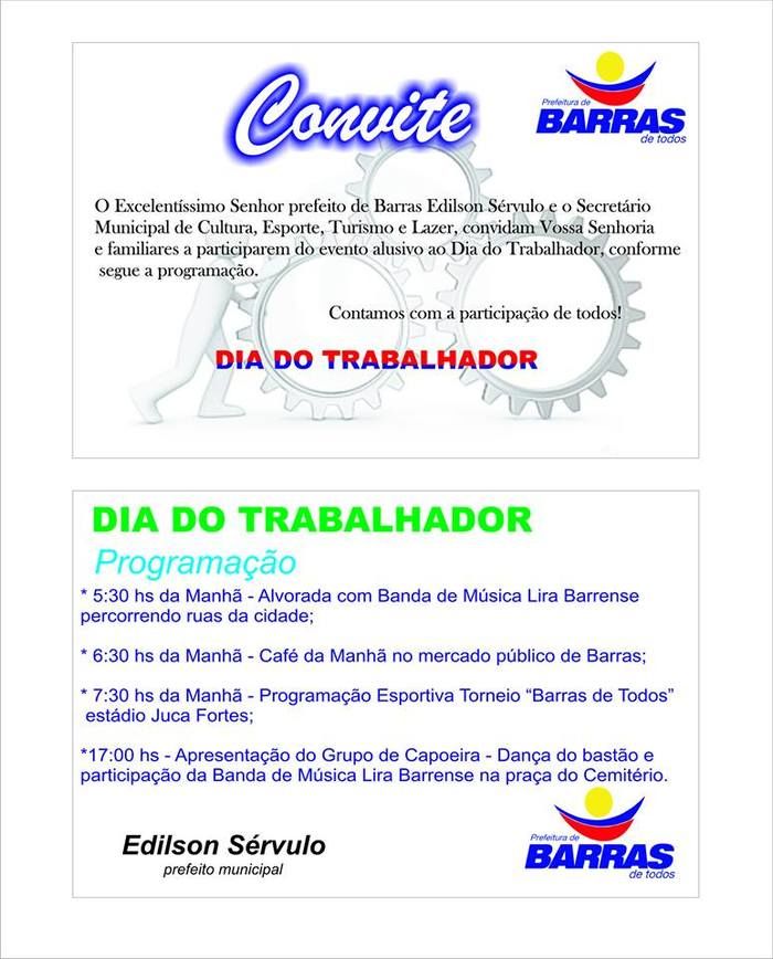 Programação do ‘Dia do Trabalhador’ - Imagem 1