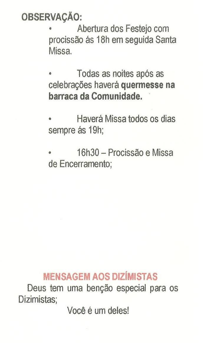 Confira a programação dos Festejos de Santo Expedito no Bairro Piçarra   - Imagem 3