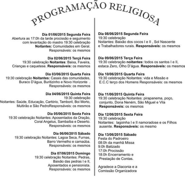 Festejos de Santo Antônio começa amanhã em Pitombeira - Imagem 2