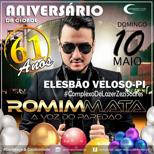 Show Romim Mata no dia 10 de maio de 2015 (domingo)