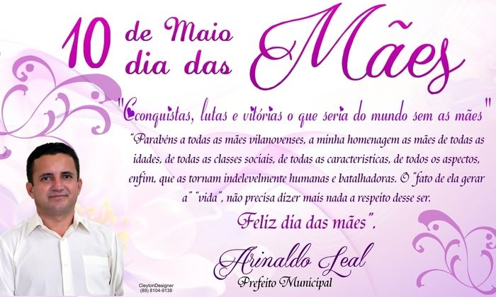 Prefeito Arinaldo Leal homenageia as mães vilanovenses - Imagem 1