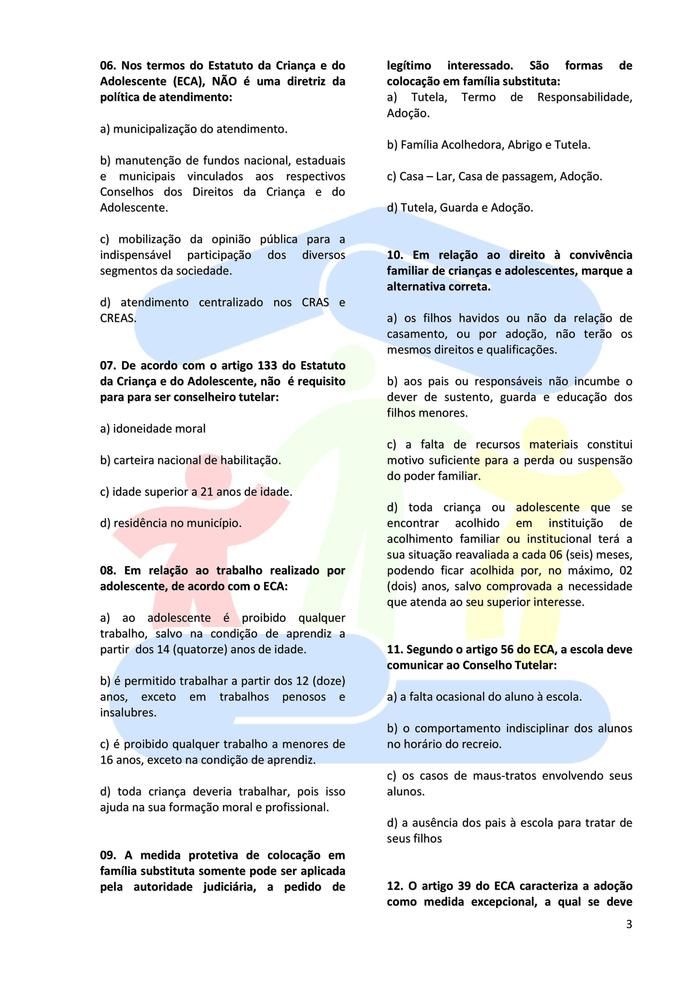 CMDCA Divulga Gabarito das Provas Para  Conselheiro Tutelar - Imagem 4