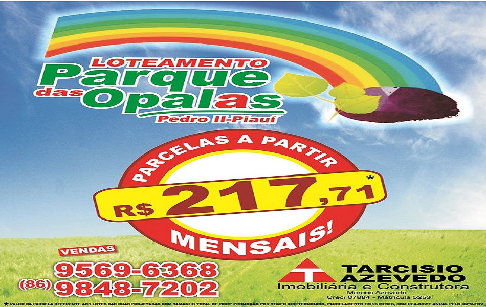 Compre já seu lote de terra no loteamento mais estruturado da região Parque das Opalas