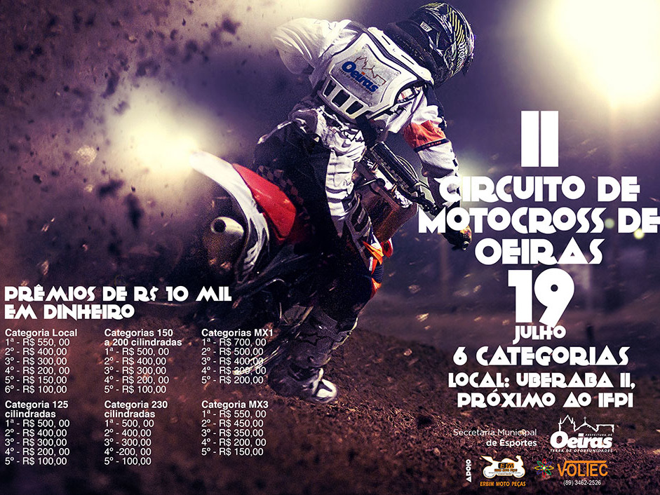Circuito de Motocross de Oeiras acontece esse fim de semana