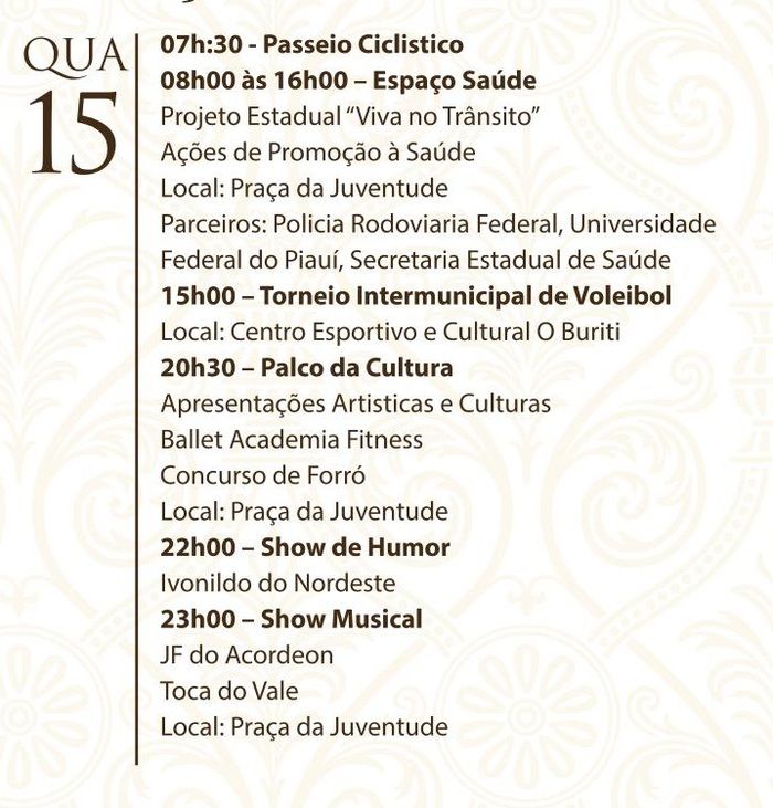 Confira a Programação da XXXII da Semana Cultural da Juventude Ipiranguense - Imagem 6