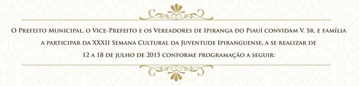 Confira a Programação da XXXII da Semana Cultural da Juventude Ipiranguense - Imagem 2