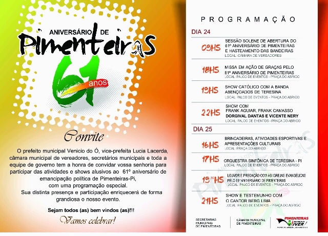 Dorgival, Frank e Vicente Nery nesta sexta no aniversario de Pimenteiras - Imagem 2