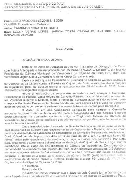 Oposição age com irregularidades e perde novamente‏, Justiça anula pedido de processo contra Prefeita Vânia Ribeiro - Imagem 1