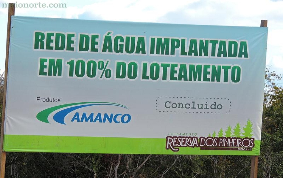 Loteamento Reserva dos Pinheiros, já com sistema de abastecimento de água concluído