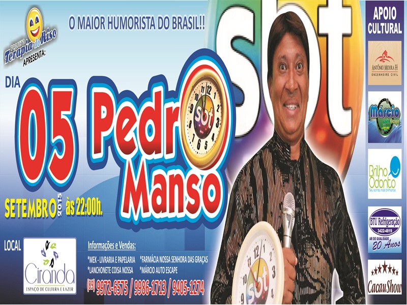 Terapia do Riso Apresenta Pedro Manso Neste Sábado