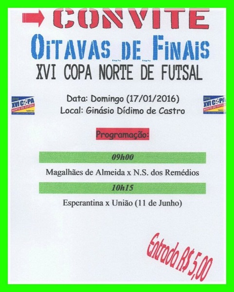 Esperantina vai sediar as oitavas da Copa Norte de Futsal - Imagem 1