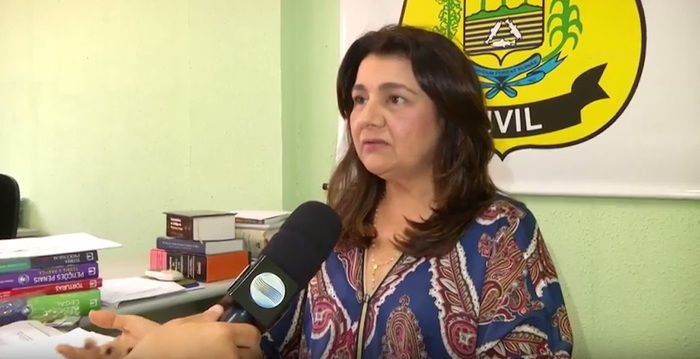 Delegada responsável pelo caso (Crédito: Reprodução/TV Meio Norte)