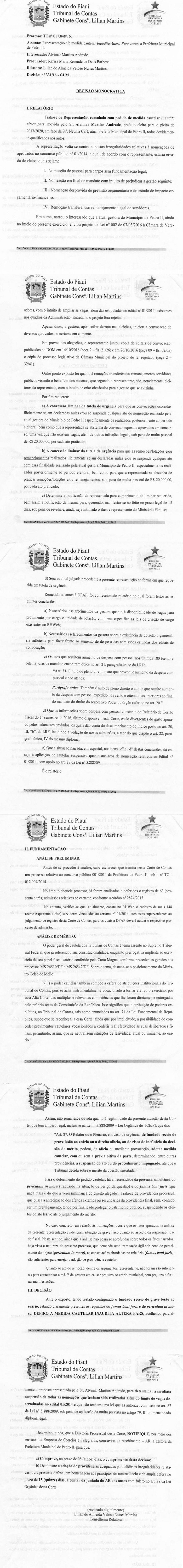 TCE-PI anula convocação de classificados após eleições   - Imagem 1