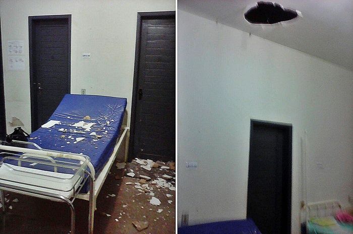 Estrutura de concreto desaba na Santa Casa em quarto com gestantes - Imagem 1