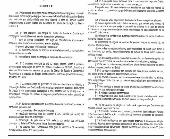 Seduc/PI realizará seleção para diretores e coordenadores - Imagem 2