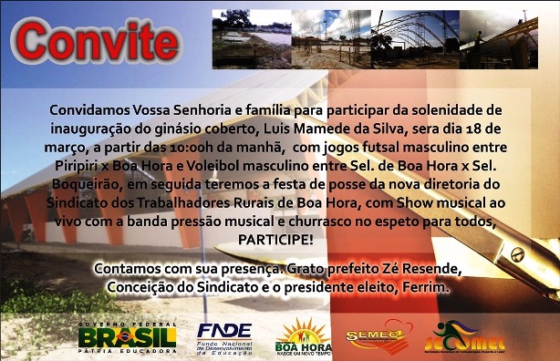 Prefeito de Boa Hora, Zé Resende inaugurará Ginásio Poliesportivo   - Imagem 1