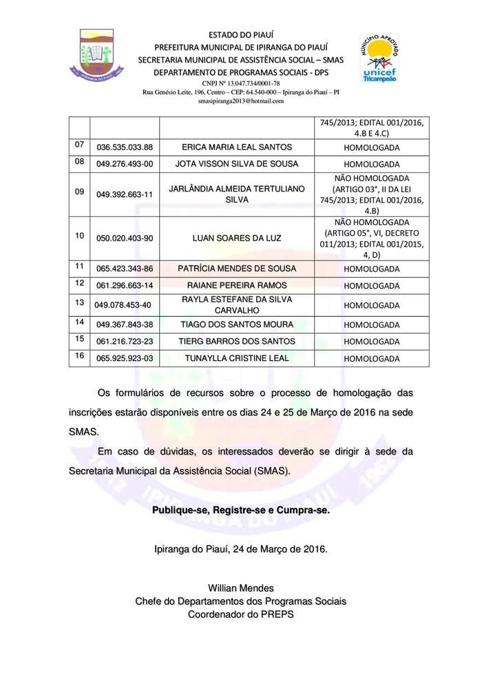 SMAS Torna Público o Resultado do Edital do PREPS - Imagem 2
