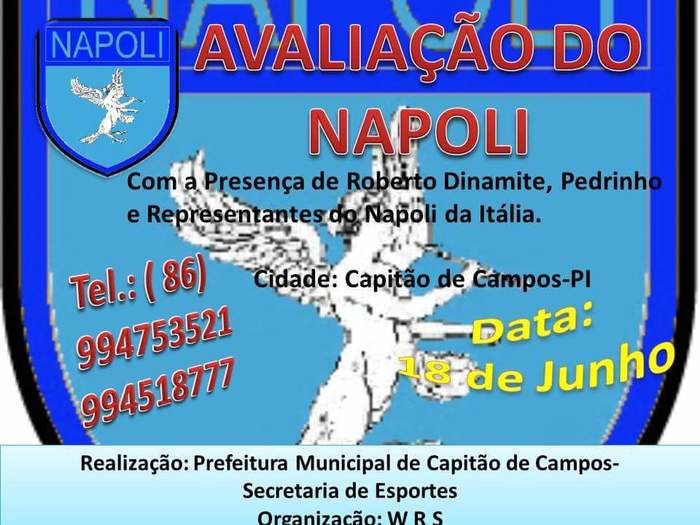 Olheiros do NAPOLI fará uma avaliação em Capitão de Campos - Imagem 1