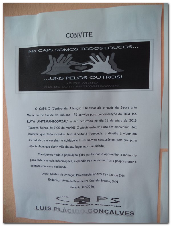 CAPS e usuários comemoram o Dia 18 de Maio-Luta Antimanicomial  - Imagem 47