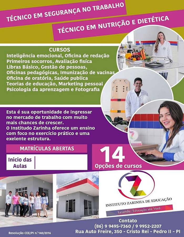 Instituto Zarinha de Educação está com cursos técnicos e rápidos - Imagem 1