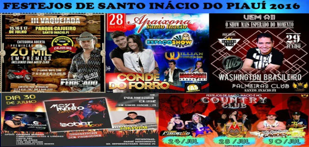 Veja as atrações que irão animar os festejos de Santo Inácio 