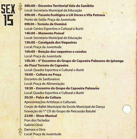 Confira a Programação da XXXIII Semana Cultura da Juventude - Imagem 7