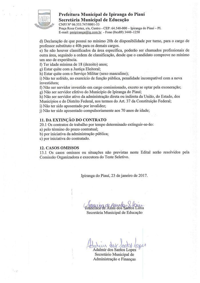 SEMED de Ipiranga Divulga Edital de Processo Seletivo - Imagem 7