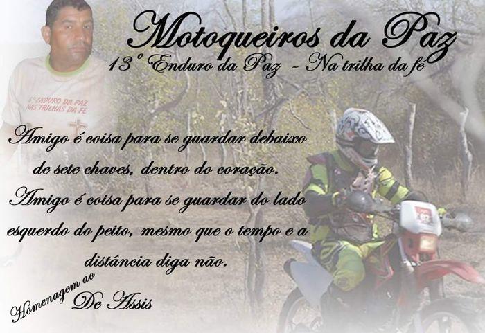 Homenagem ao Cupim, que faleceu de forma repentina, vitima de acidente de transito (Crédito: reprodução)