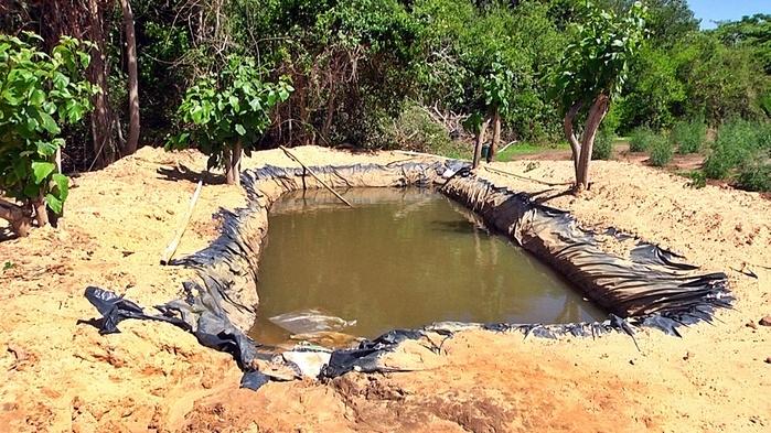 Tanque artificial criado para acumular água. (Crédito: Kairo Amaral)