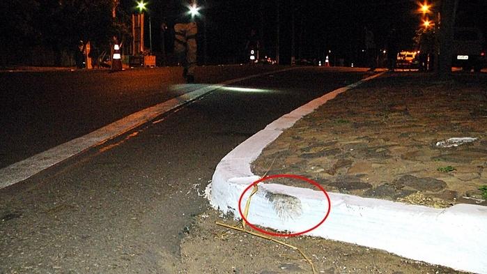 Local onde o motociclista iniciou a perda de controle. (Crédito: Kairo Amaral)