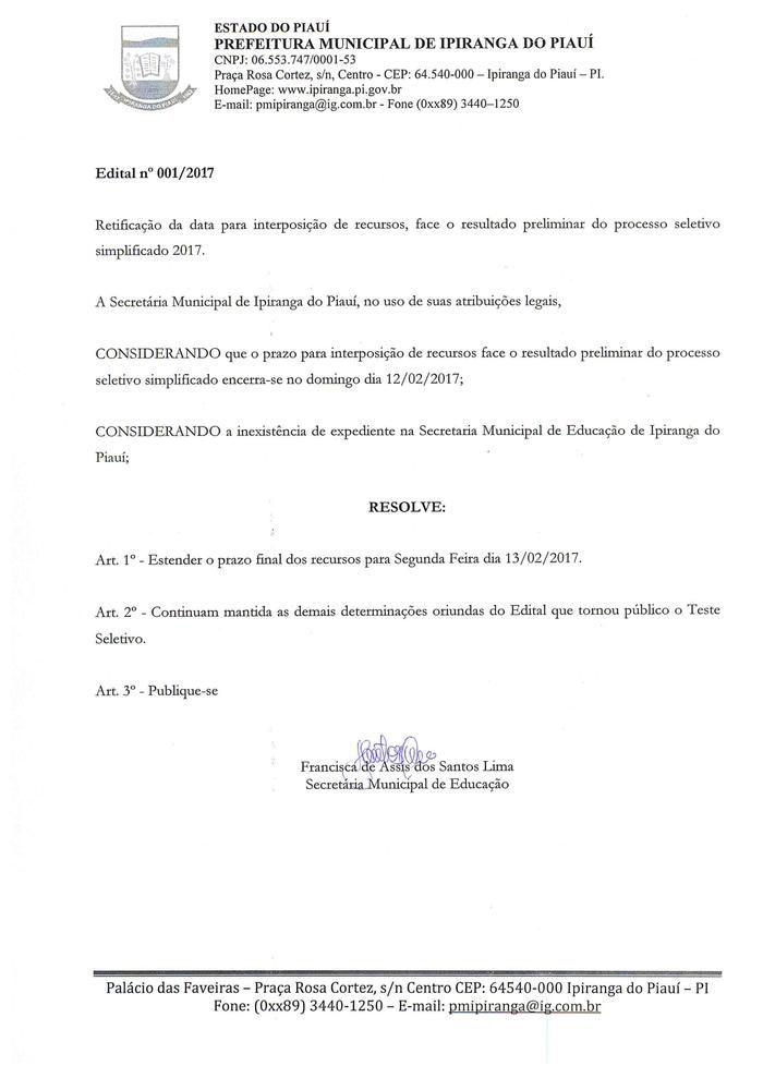 Retificação do Processo Seletivo Para Profissionais da Educação - Imagem 2