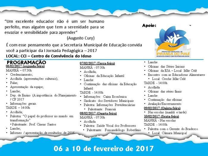 SEMED Realizará I Jornada Pedagógica de 2017 - Imagem 3