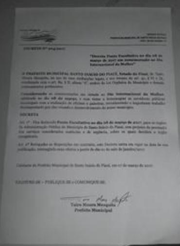 Servidoras vão ter ponto facultativo em Santo Inácio Dia da Mulher - Imagem 2