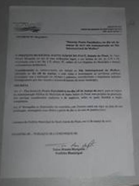 Servidoras vão ter ponto facultativo em Santo Inácio Dia da Mulher - Imagem 1