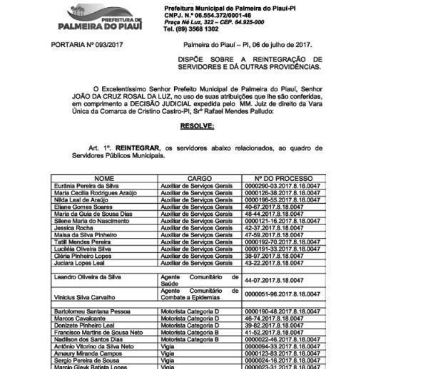 Prefeito de Palmeira do Piauí descumpre determinação judicial - Imagem 1