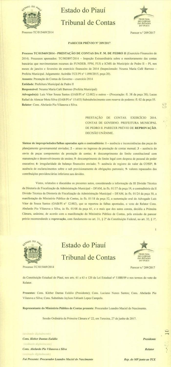 Ex-Prefeita Neuma Café tem contas reprovadas pelo TCE - Piauí  - Imagem 1