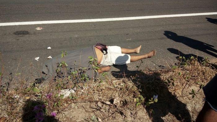 O corpo do ciclista foi encontrado na BR-343 (Crédito: Kairo Amaral)