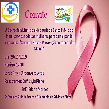 Secretaria municipal de saúde de Santo Inácio realizará palestra sobre o outubro rosa 