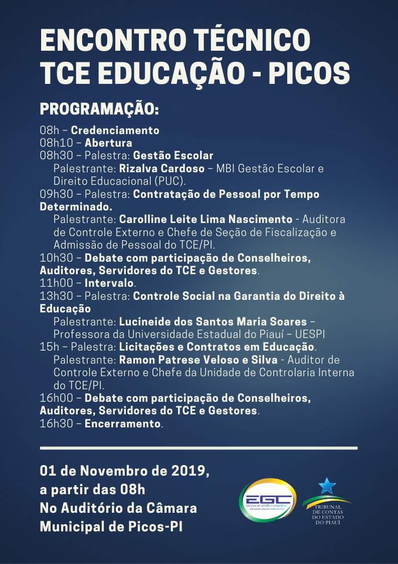 Secretário de Educação de Dom Expedito Lopes participa do 1º Encontro Técnico TCE Educação - Picos - Imagem 3