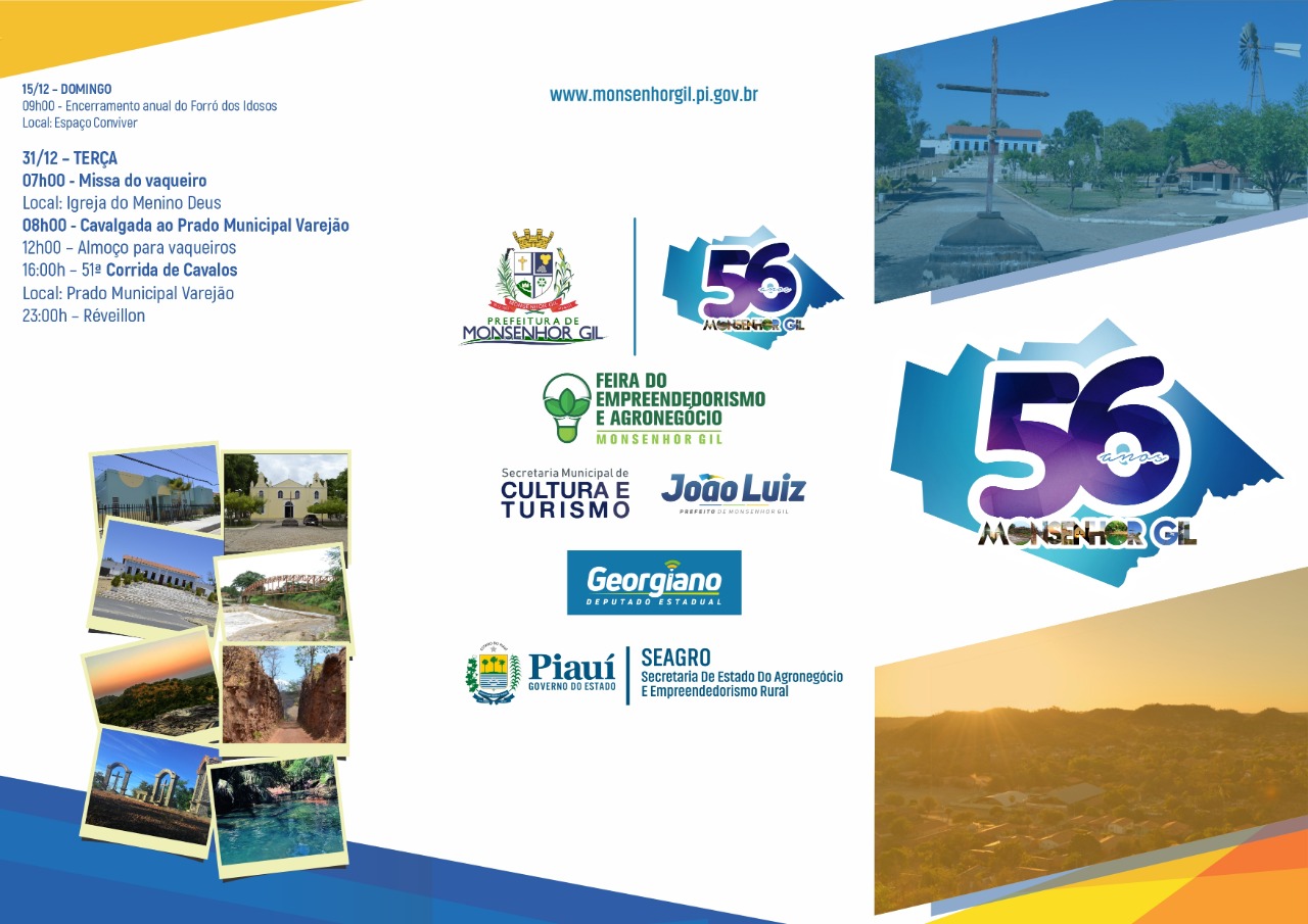 Prefeito João Luiz convida para prestigiar às comemorações do aniversário de Monsenhor Gil - 56 anos - Imagem 4