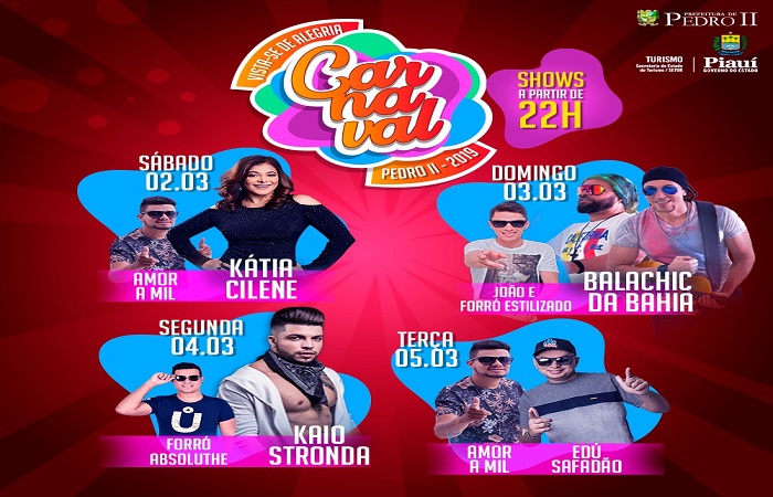 Prefeitura de Pedro II divulga programação do Carnaval 2019