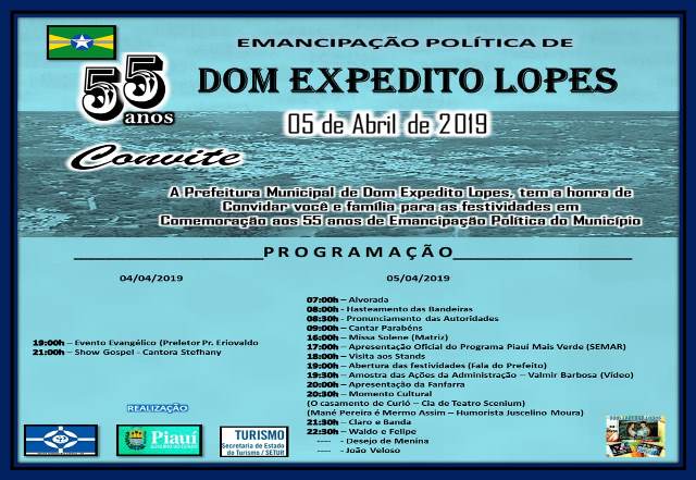 Dom Expedito Lopes comemora 55 anos de Emancipação Política - Imagem 1