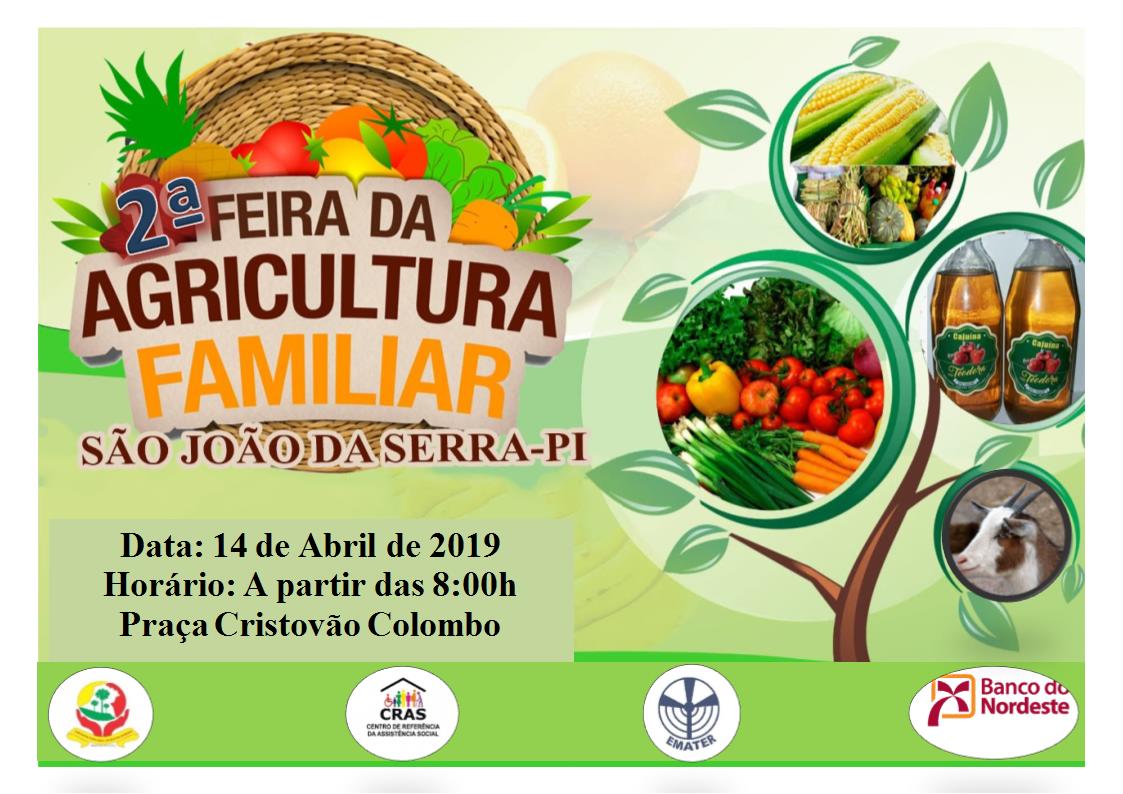 Neste domingo, 14, será a II Feira da Agricultura Familiar