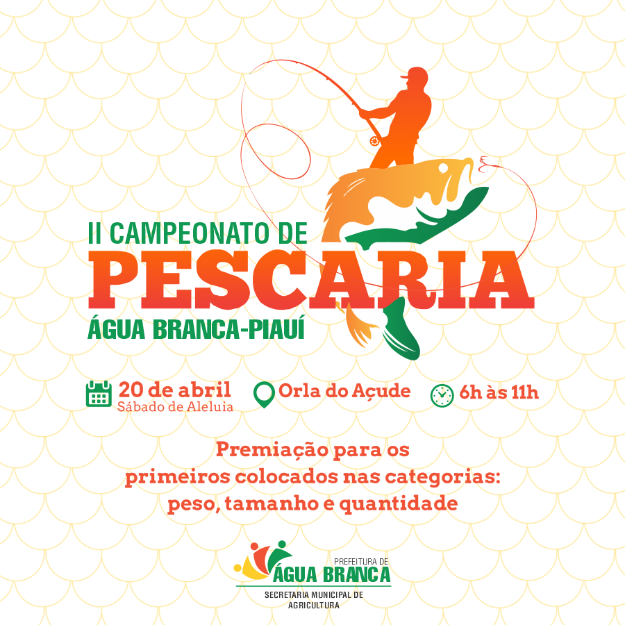 II Campeonato de Pescaria de Água Branca acontecerá dia 20 de abril